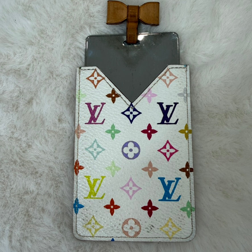 Louis Vuitton White Murakami Monogram Card Holder and Mirror