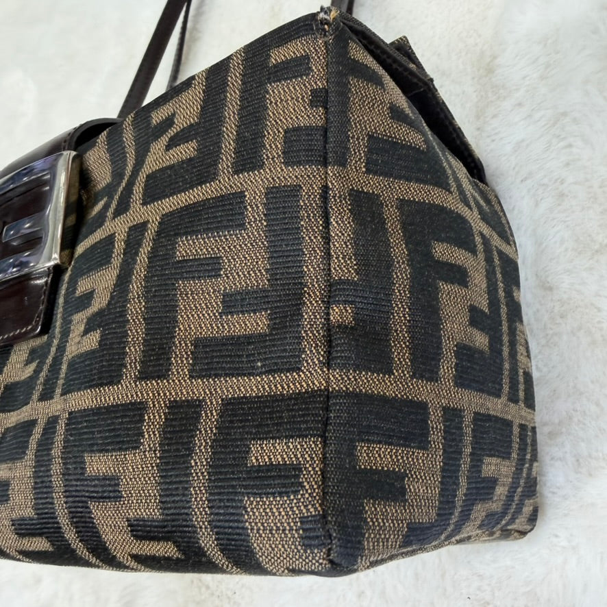 Fendi Brown FF Zucca Bento Box Shoulder Bag
