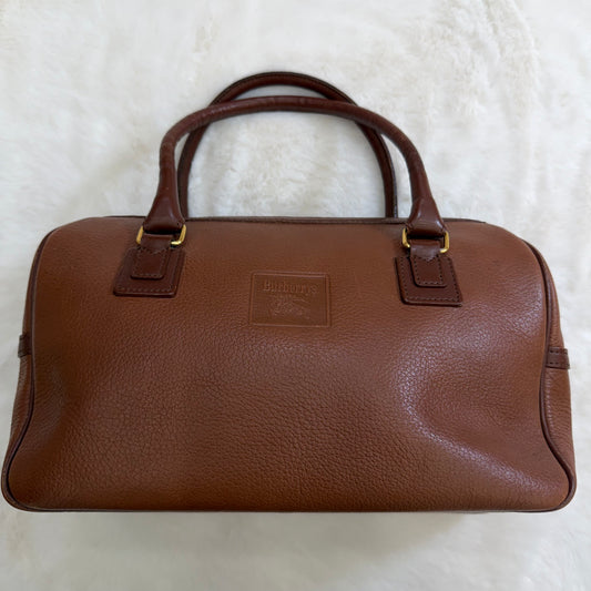 Burberry Brown Leather Boston Bag