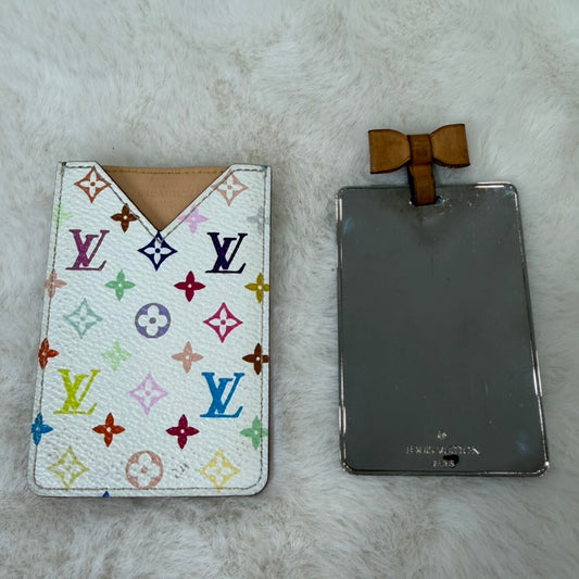 Louis Vuitton White Murakami Monogram Card Holder and Mirror