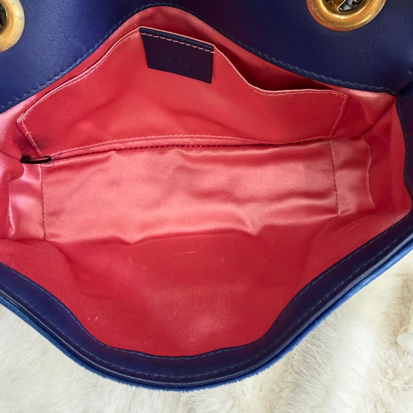 GUCCI Blue Marmont Quilted Crossbody/Shoulder Bag
