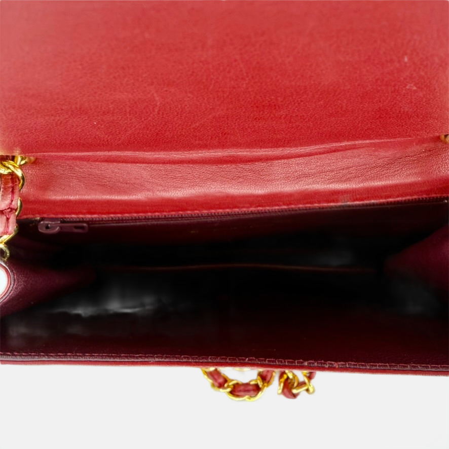Chanel Red Matelasse Lambskin Shoulder bag