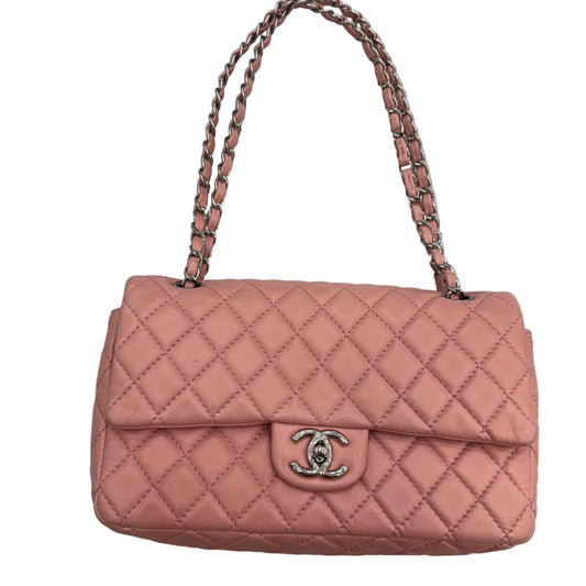 Chanel Double Flap, Medium Pink Lambskin shoulder / crossbody bag
