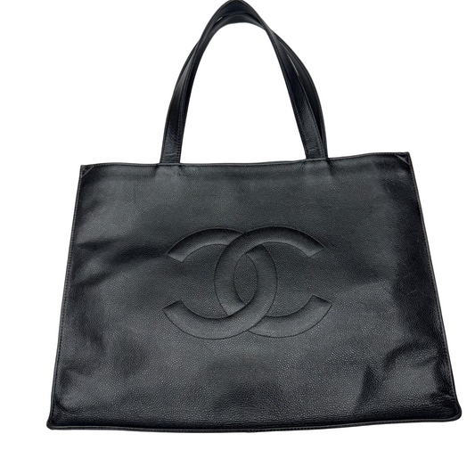 CHANEL Black Caviar Leather Shoulder/Tote Bag