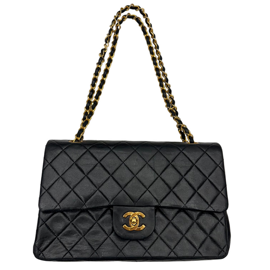 CHANEL Double Flap25 Quilted Lambskin w/Chain Shoulder Bag
