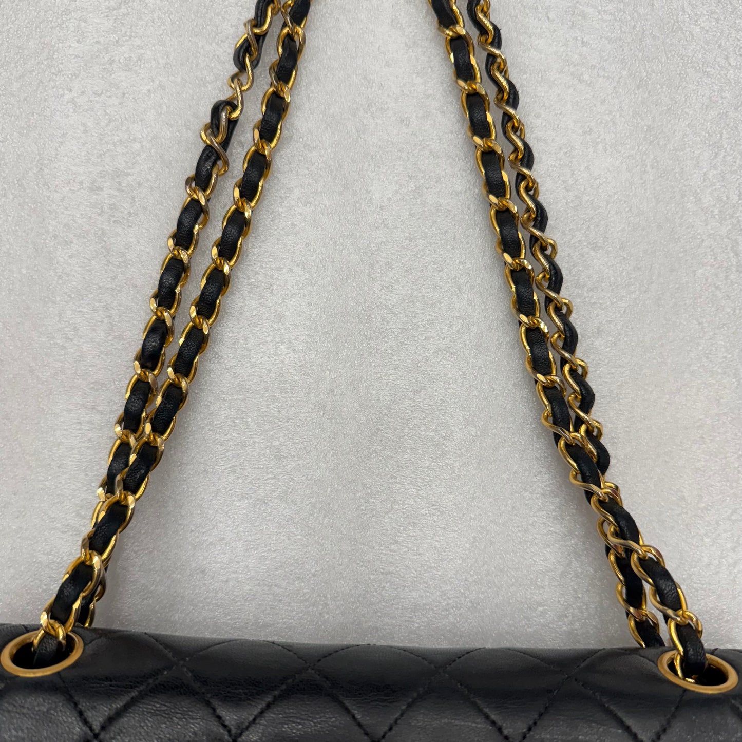 CHANEL Double Flap25 Quilted Lambskin w/Chain Shoulder Bag