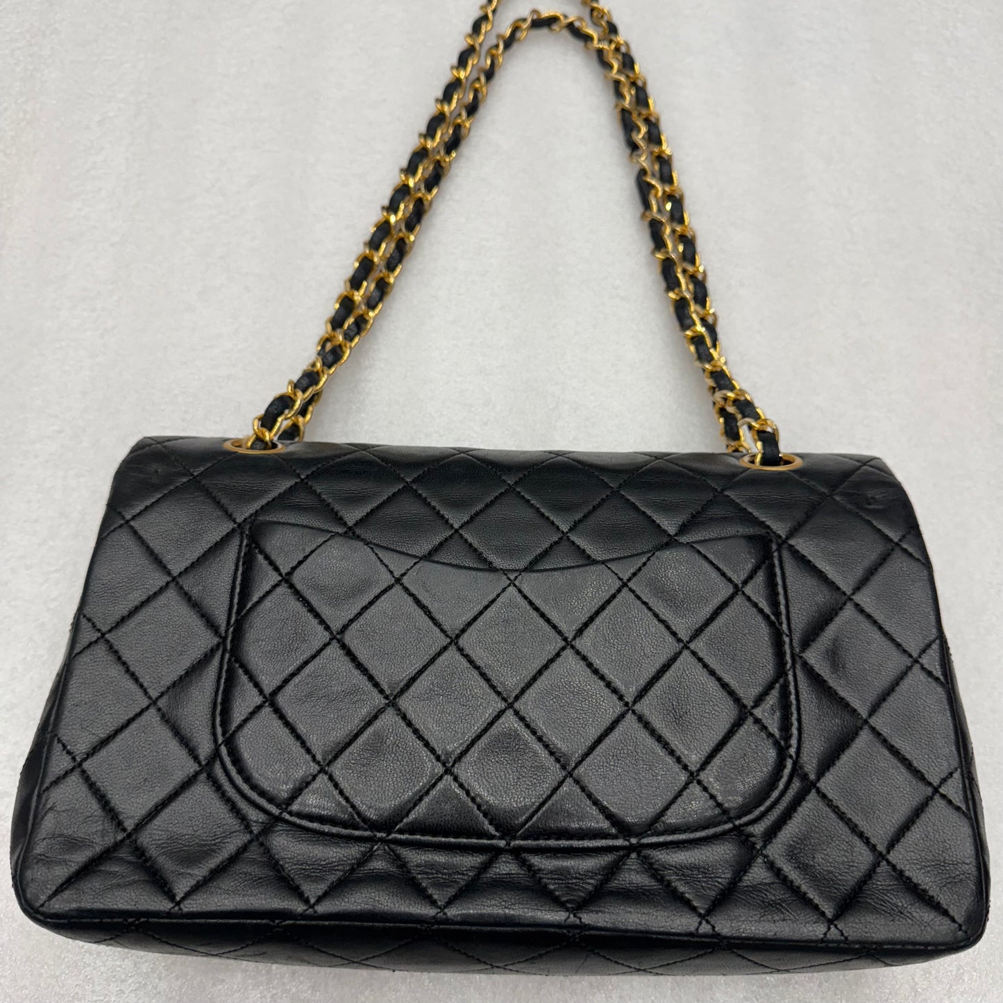 CHANEL Double Flap25 Quilted Lambskin w/Chain Shoulder Bag