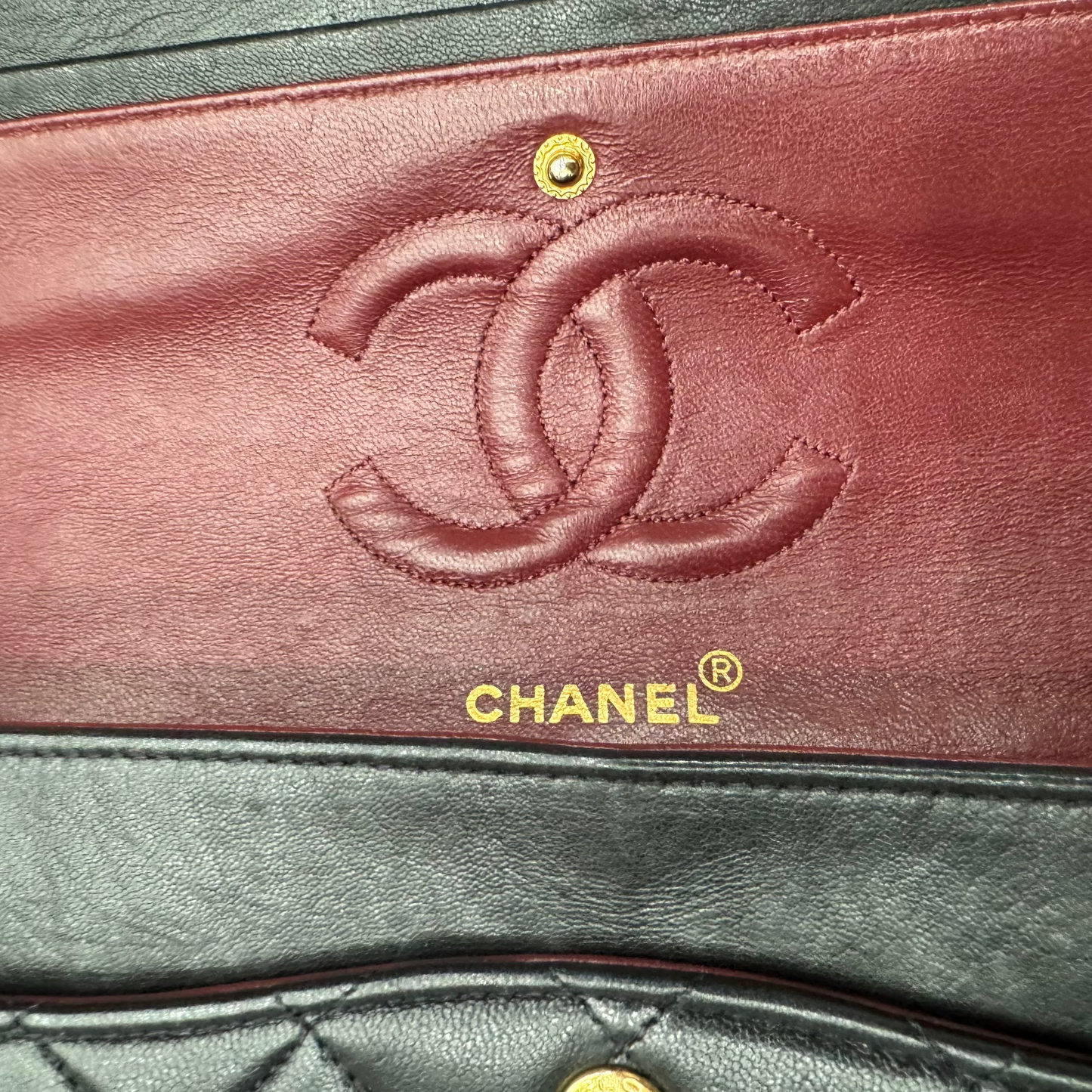 CHANEL Double Flap25 Quilted Lambskin w/Chain Shoulder Bag