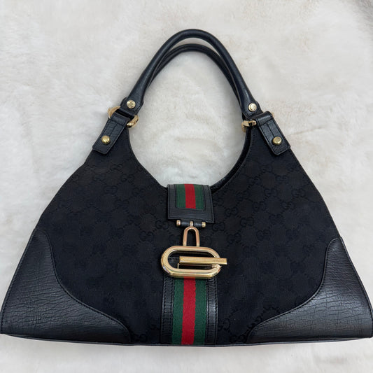 Gucci Black Monogram Junco Shoulder Bag