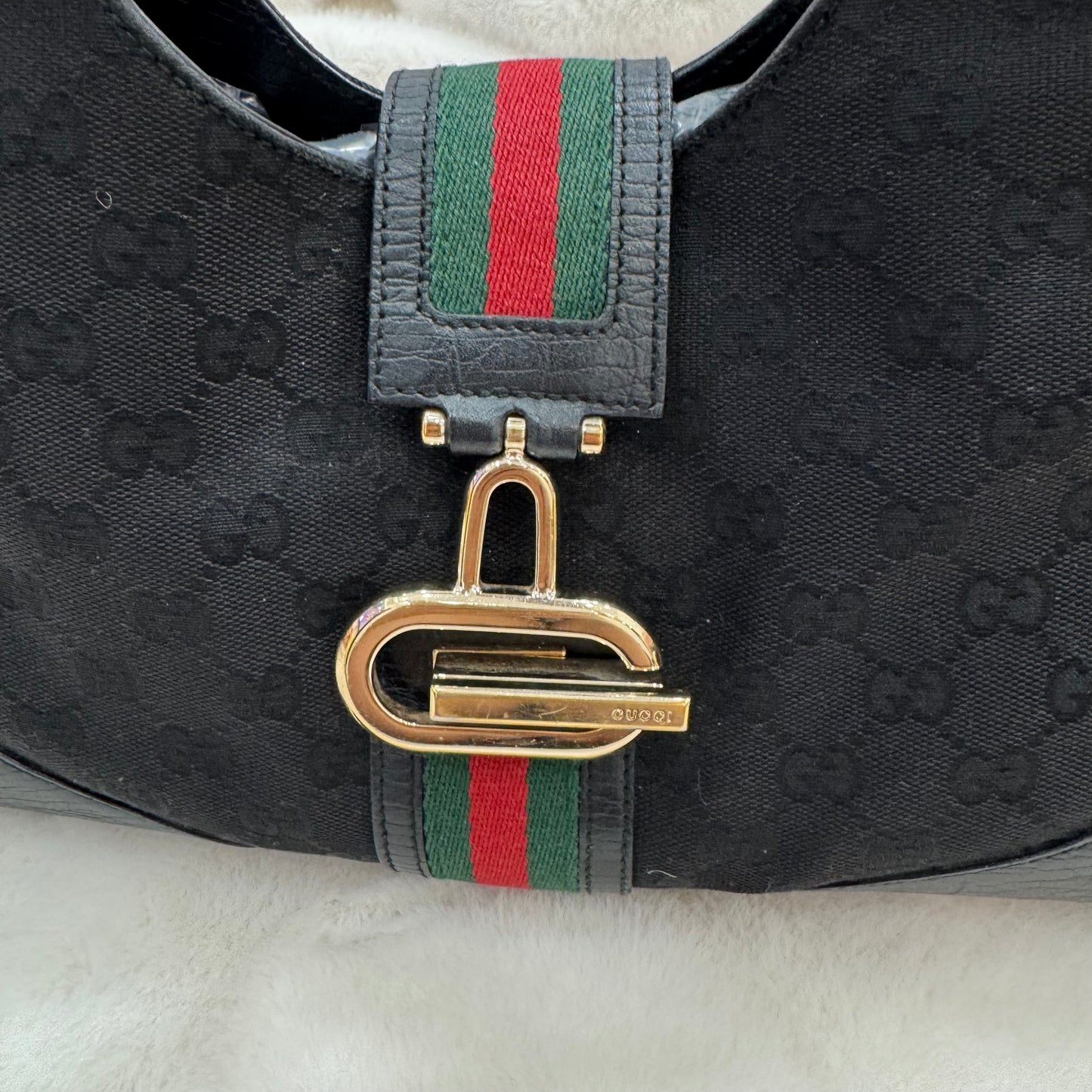 Gucci Black Monogram Junco Shoulder Bag