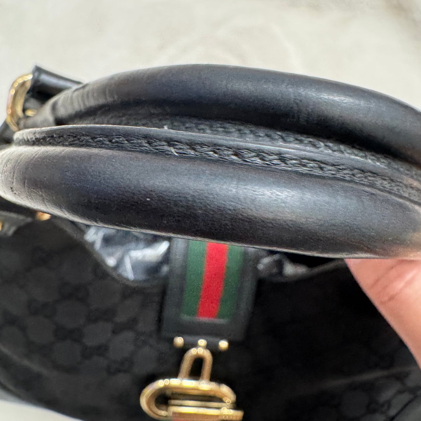Gucci Black Monogram Junco Shoulder Bag