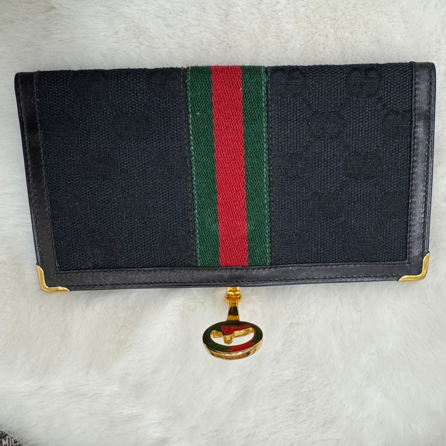 Gucci Black Monogram Junco Shoulder Bag