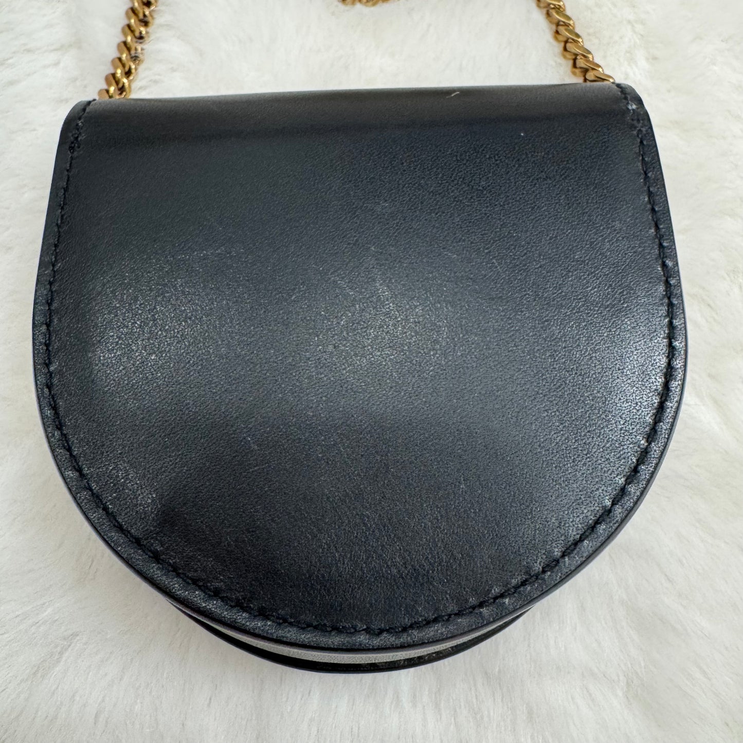 Yves Saint Laurent Black Calfskin Leather Coin Purse