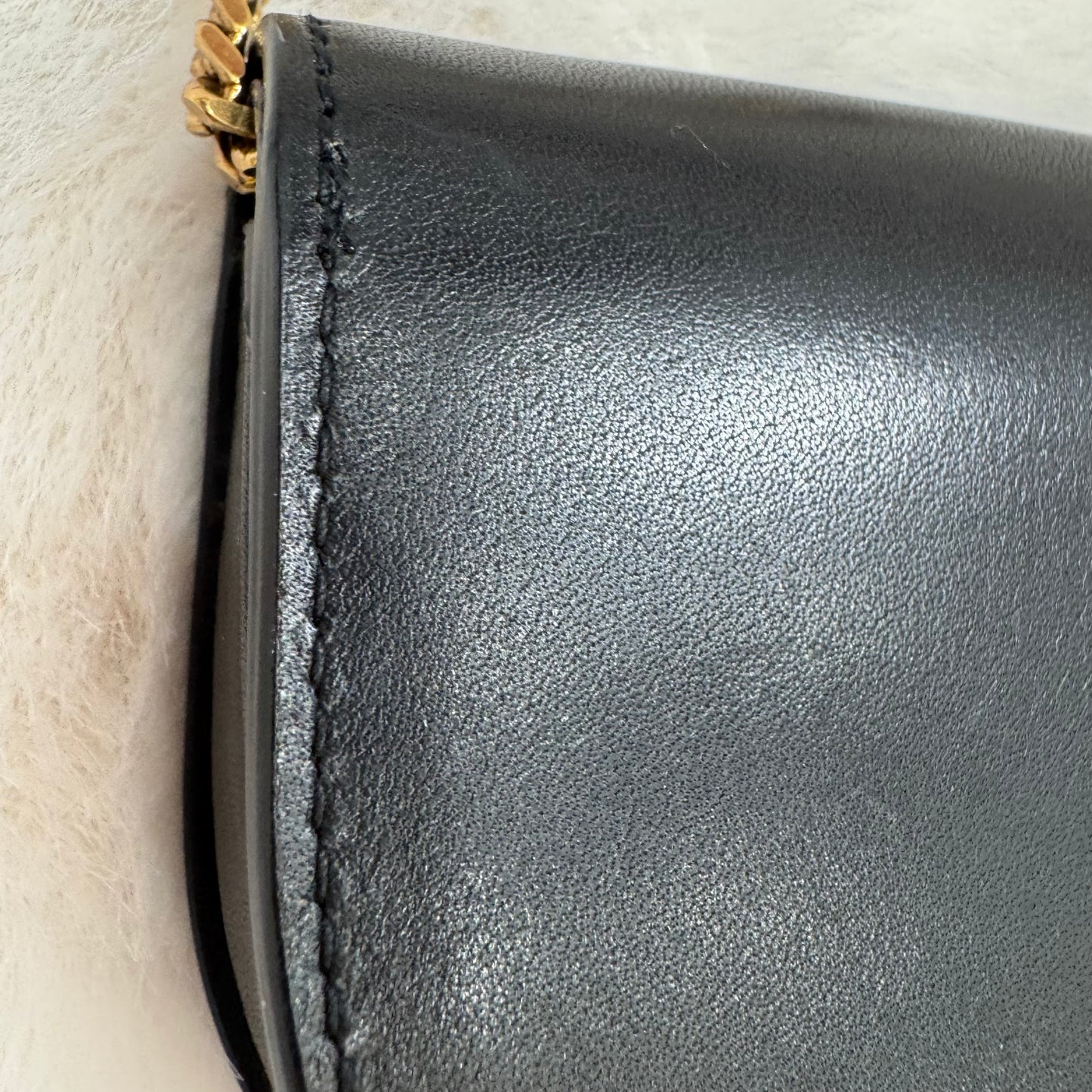 Yves Saint Laurent Black Calfskin Leather Coin Purse