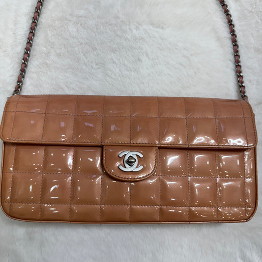 Chanel Peach Orange Chocolate Bar Single Flap