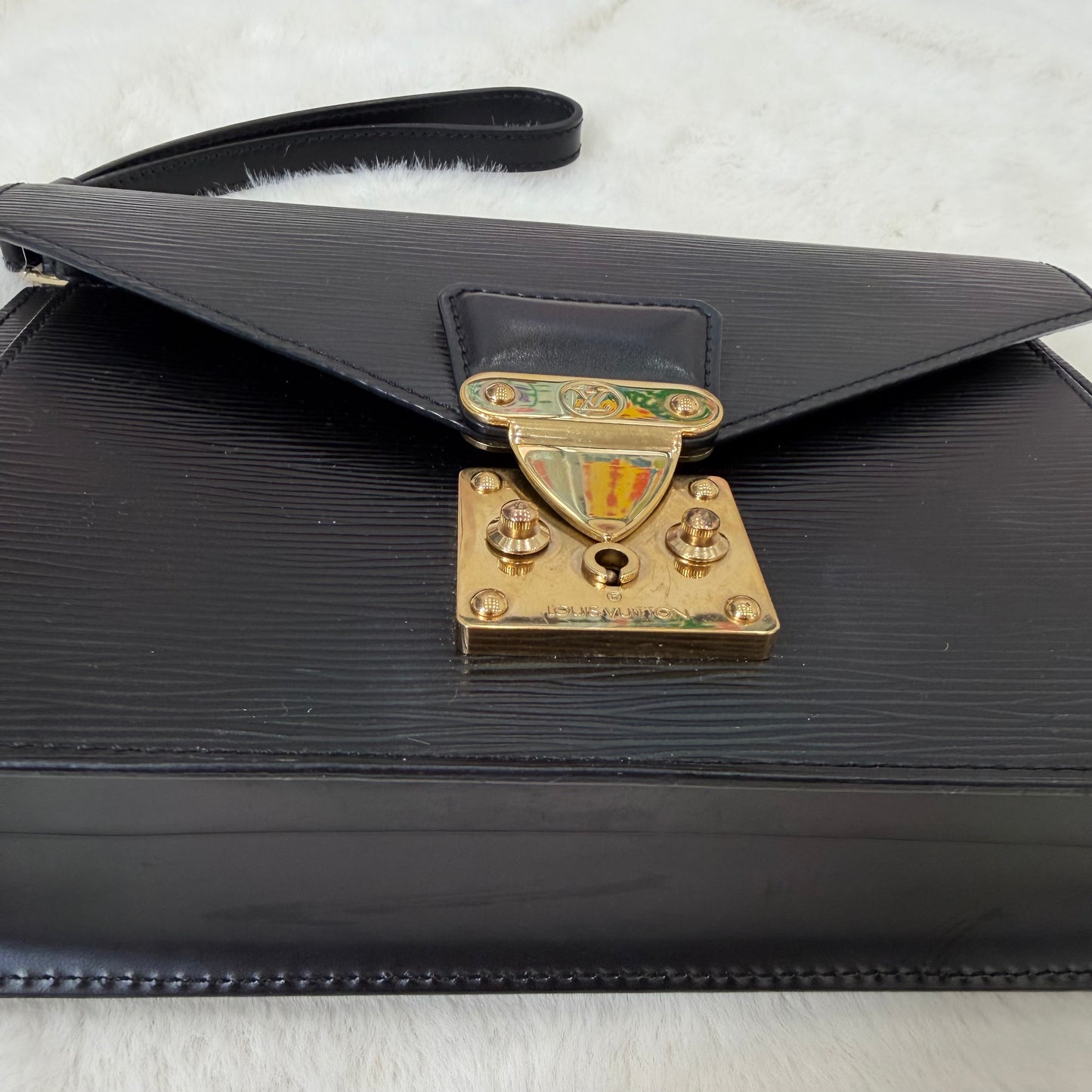 Louis Vuitton Black Epi Dragonne Clutch