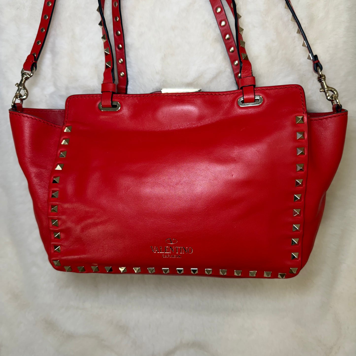 Valentino Red Leather Crossbody / Shoulder Bag