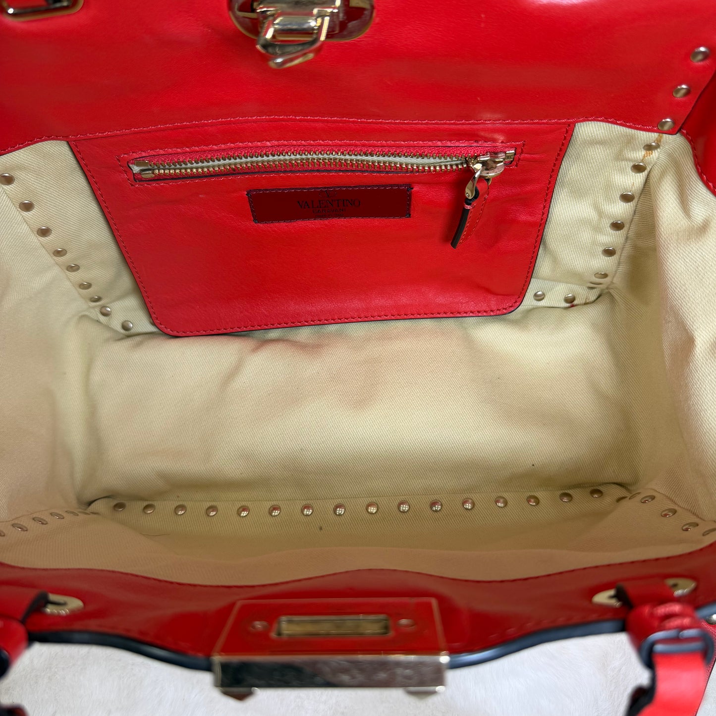 Valentino Red Leather Crossbody / Shoulder Bag