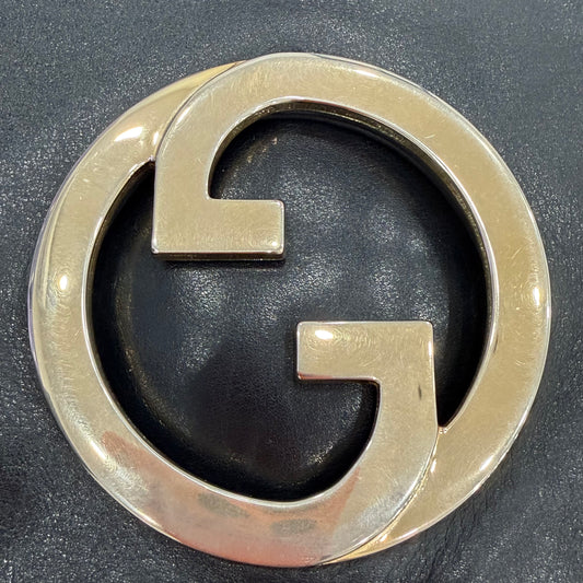 Gucci black/silver interlocking GG Clutch