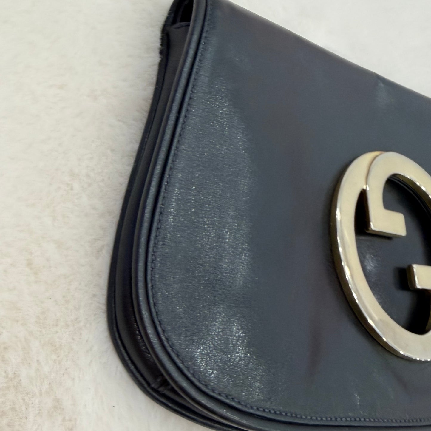 Gucci black/silver interlocking GG Clutch