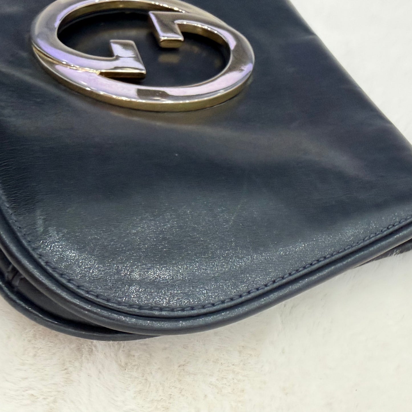 Gucci black/silver interlocking GG Clutch