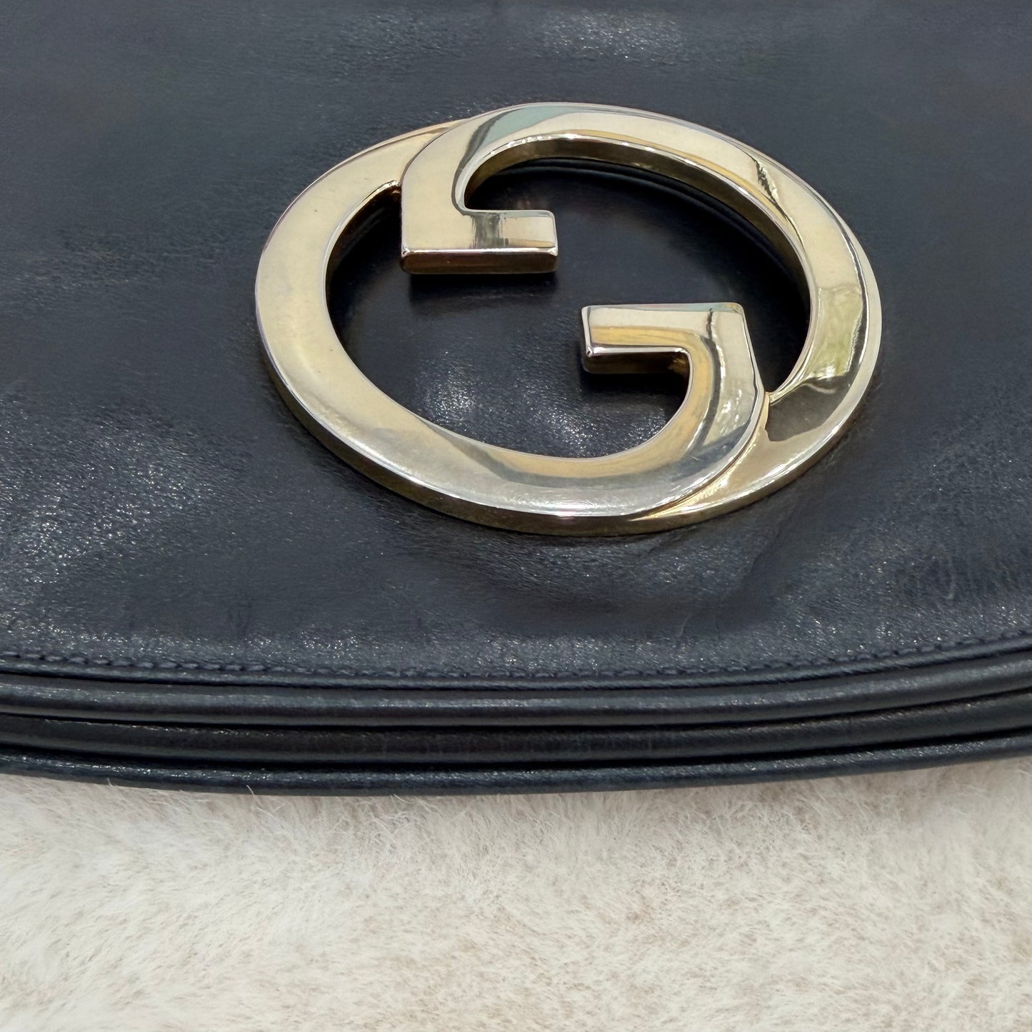 Gucci black/silver interlocking GG Clutch