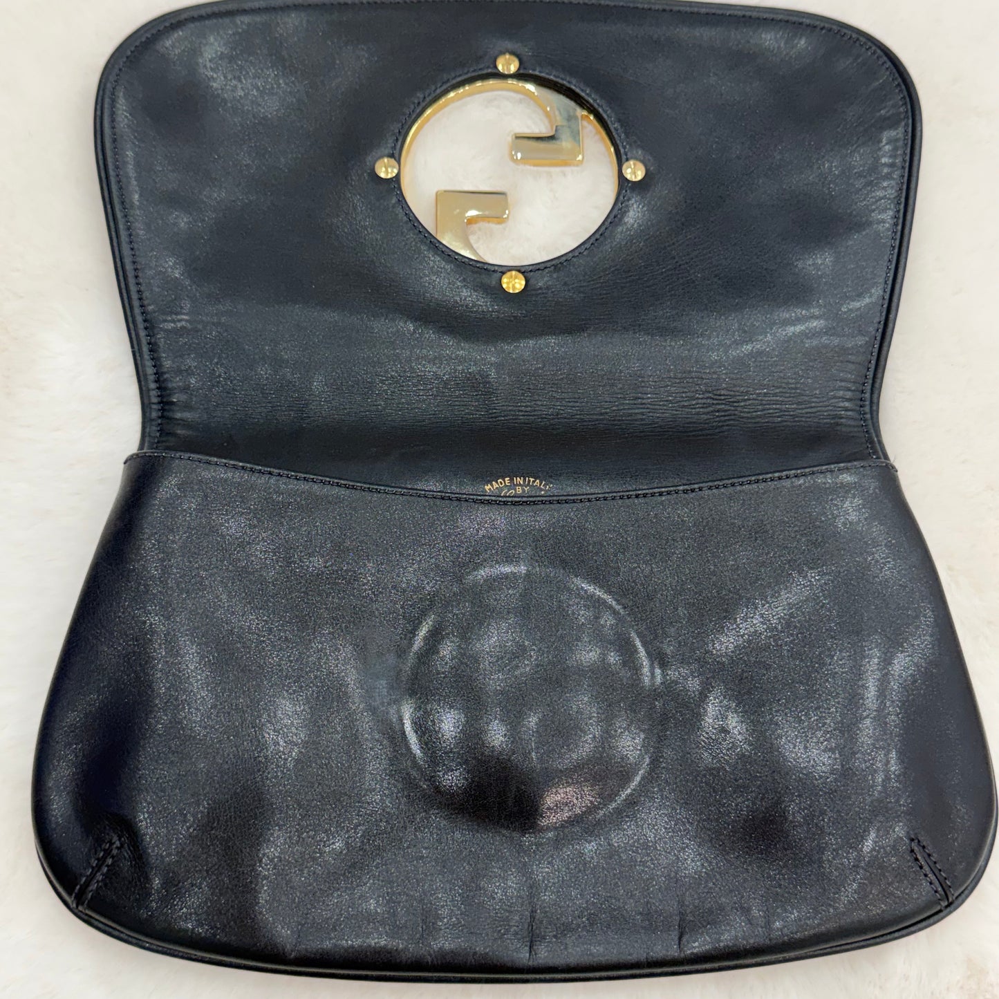 Gucci black/silver interlocking GG Clutch