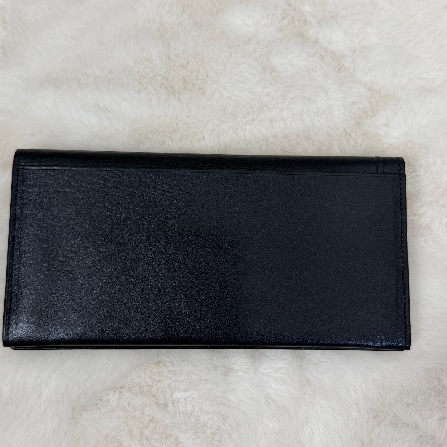 Yves Saint Laurent Dark Navy Leather Long Wallet