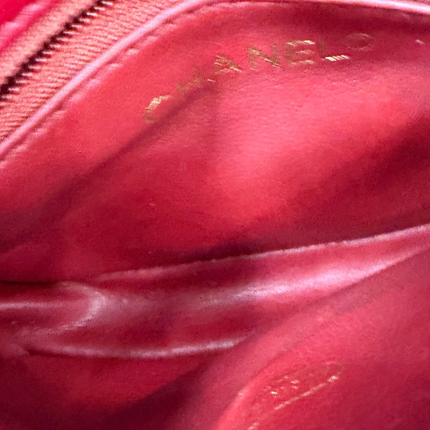 CHANEL Red Quilted Matelasse CC Logo Lambskin Waist Bag