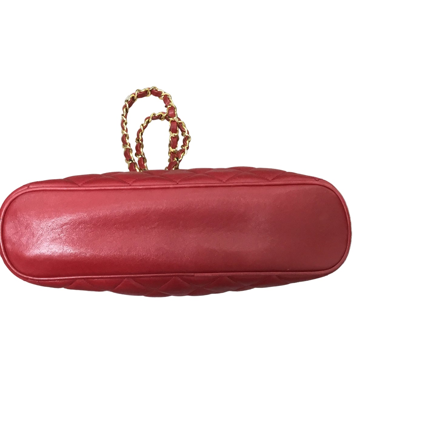 CHANEL Red Quilted Lambskin Runway Mid Strap Tote/Crossbody/Shoulder Bag