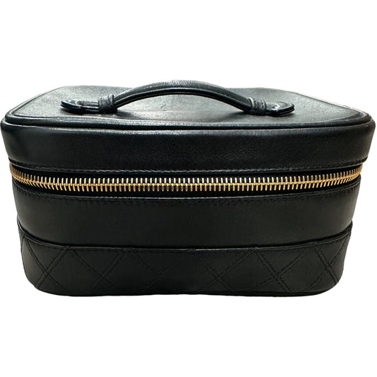 CHANEL Black Calfskin Duo-tone Vanity Bag