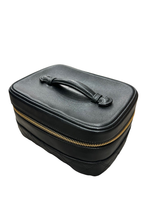 CHANEL Black Calfskin Duo-tone Vanity Bag
