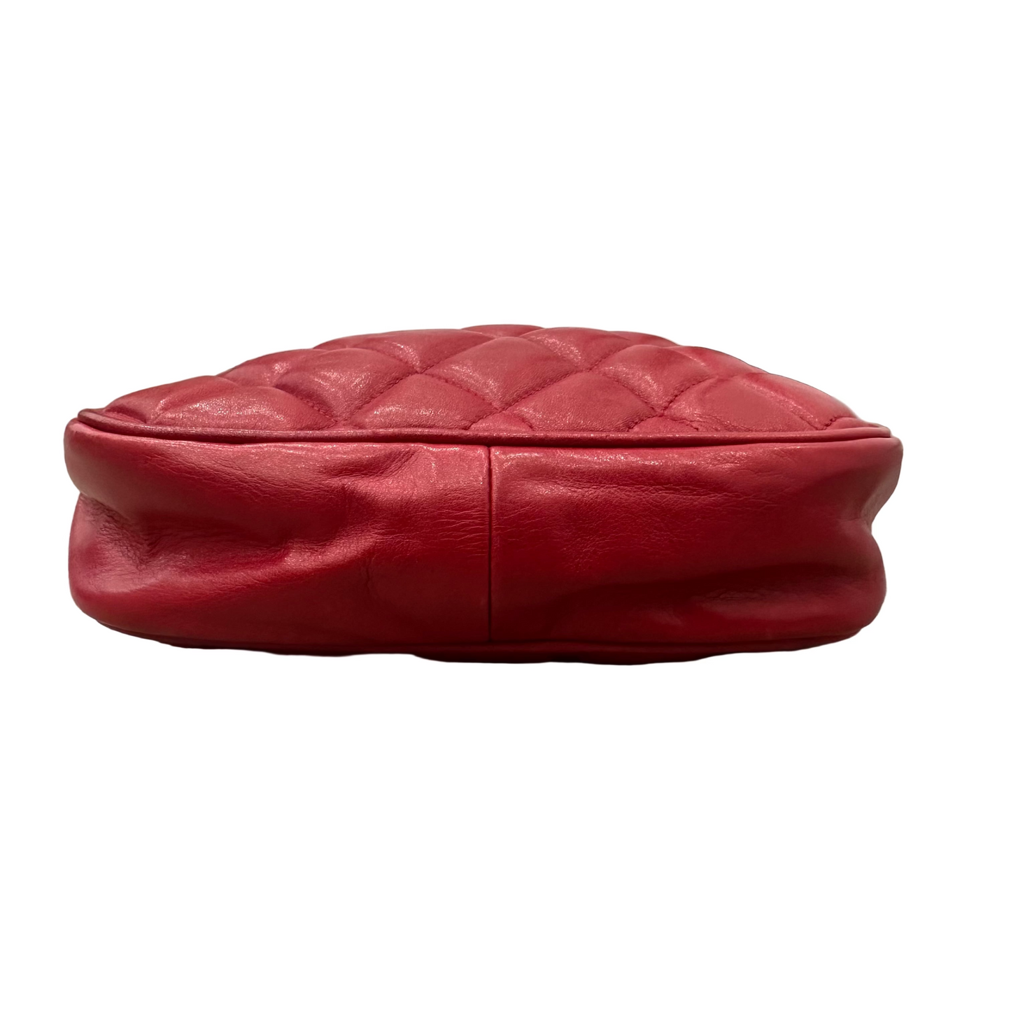 CHANEL Red Quilted Crossbody Bag with Gold Chain