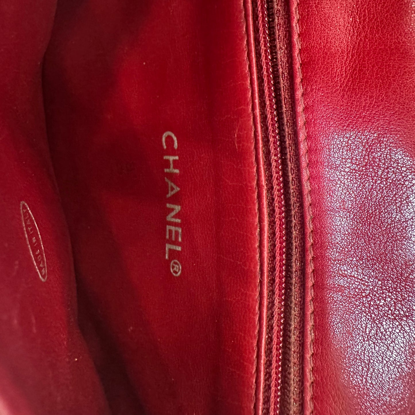 CHANEL Red Quilted Crossbody Bag with Gold Chain