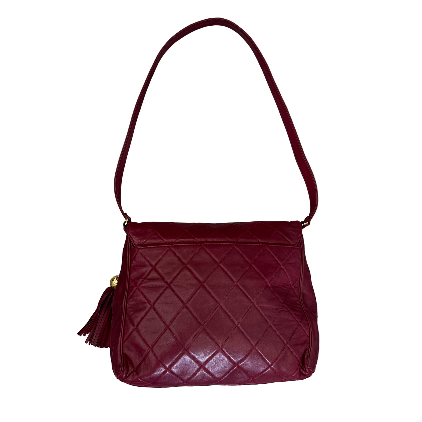 CHANEL Red CC Quilted Lambskin Crossbody/Messenger Bag
