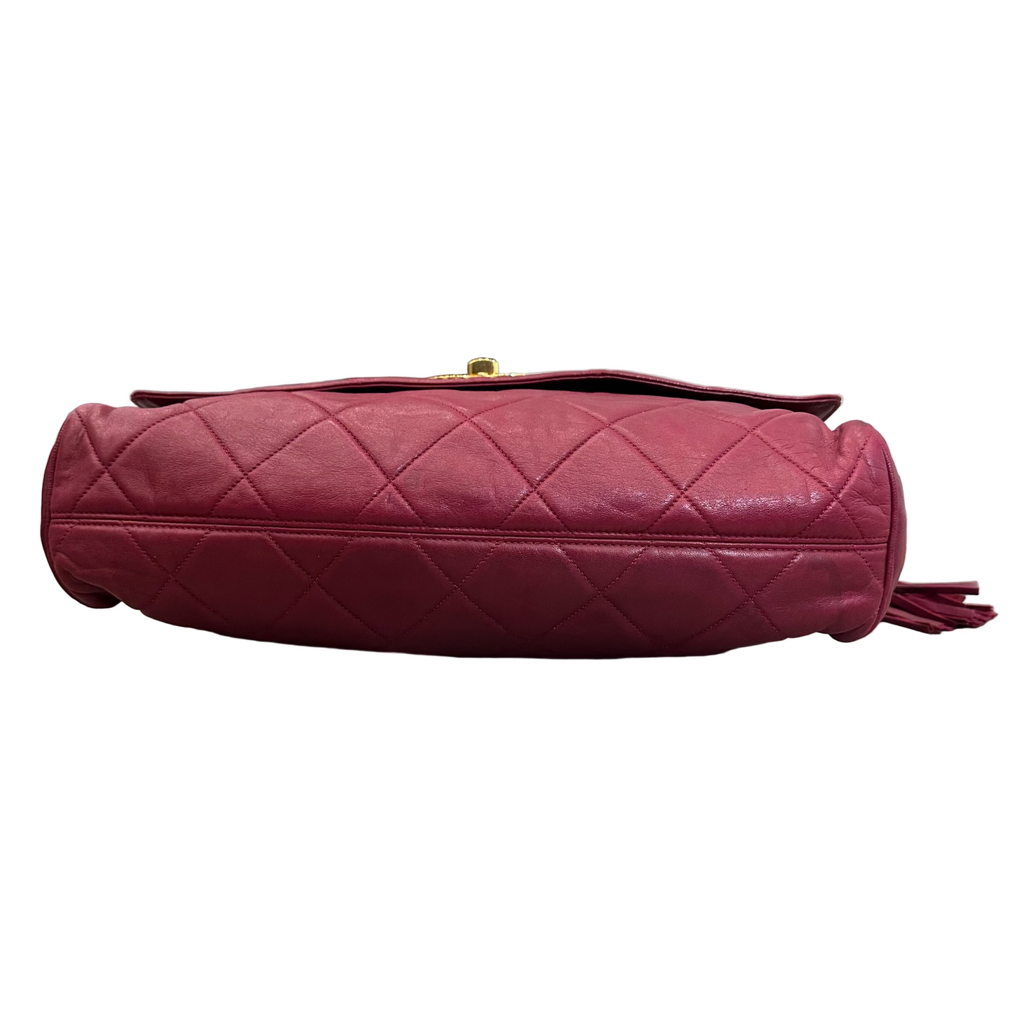CHANEL Red CC Quilted Lambskin Crossbody/Messenger Bag