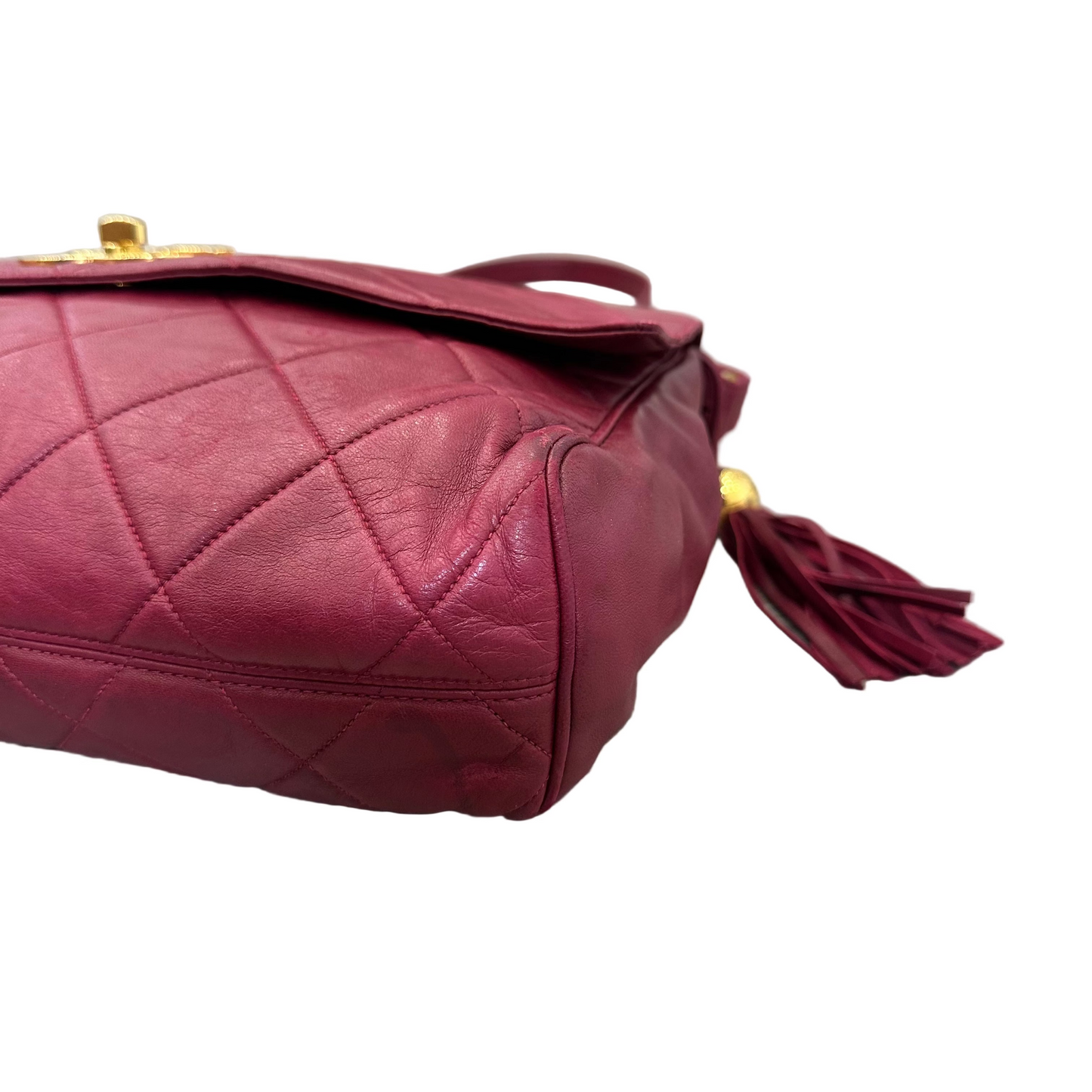 CHANEL Red CC Quilted Lambskin Crossbody/Messenger Bag