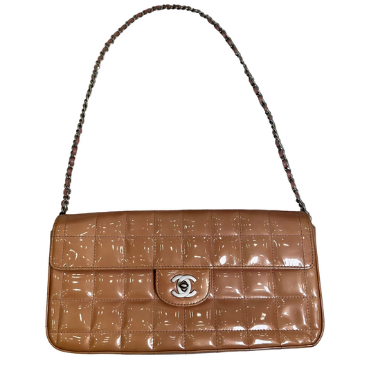 Chanel Peach Orange Chocolate Bar Single Flap