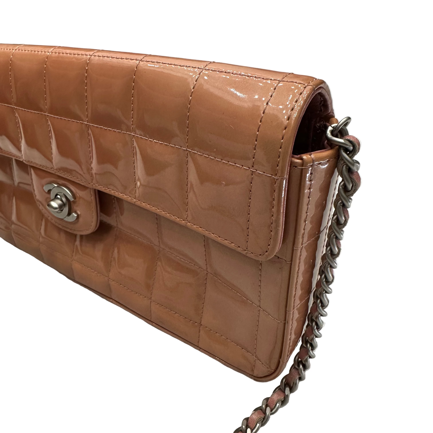 Chanel Peach Orange Chocolate Bar Single Flap