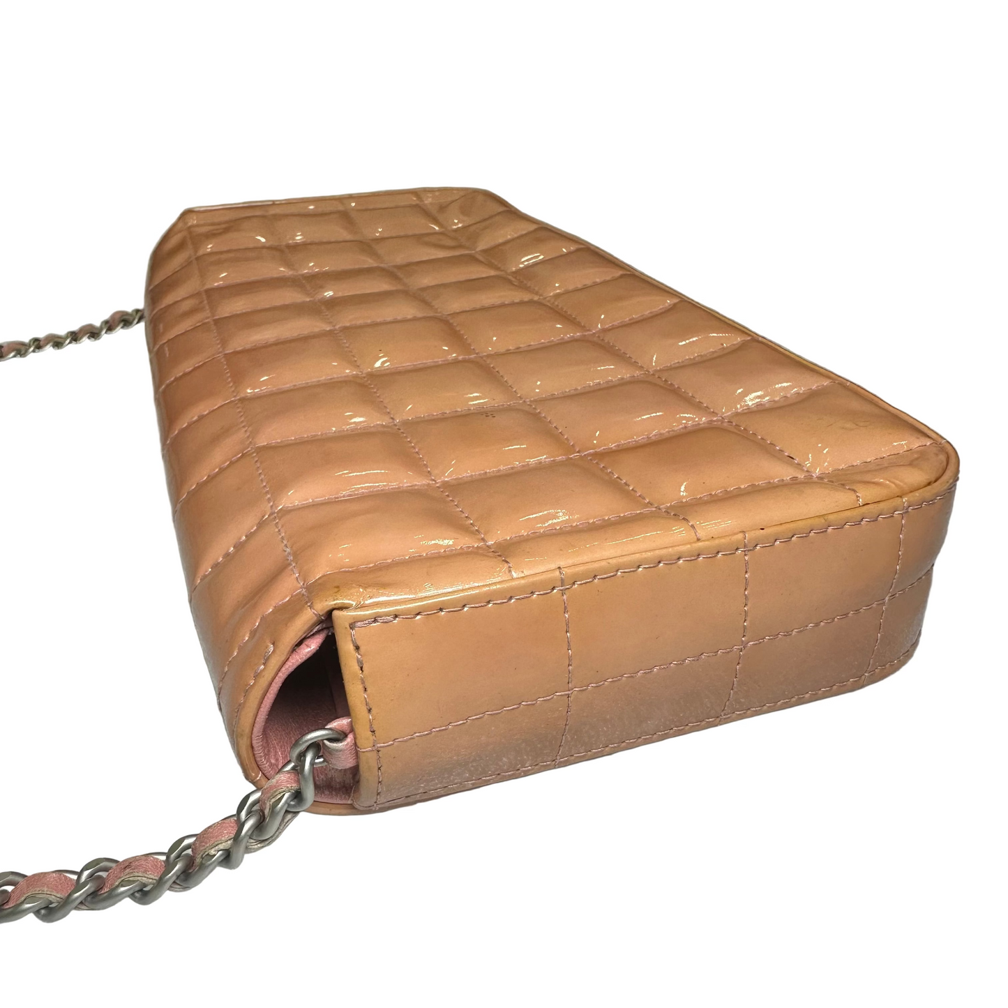 Chanel Peach Orange Chocolate Bar Single Flap