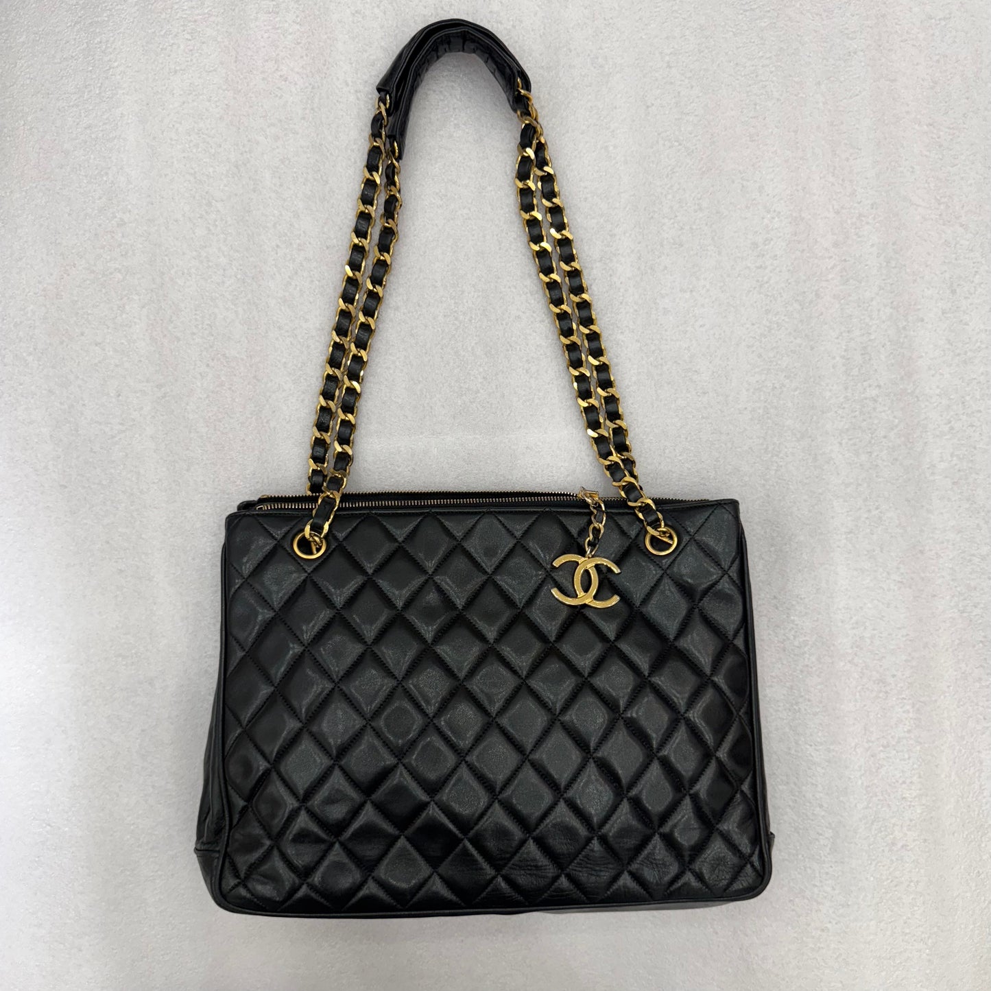 Chanel Black CoCo Zipper Lambskin Tote/Shoulder Bag