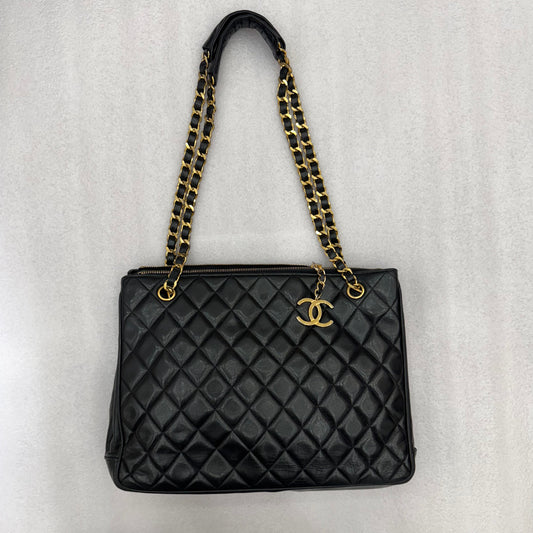 Chanel Black CoCo Zipper Lambskin Tote/Shoulder Bag