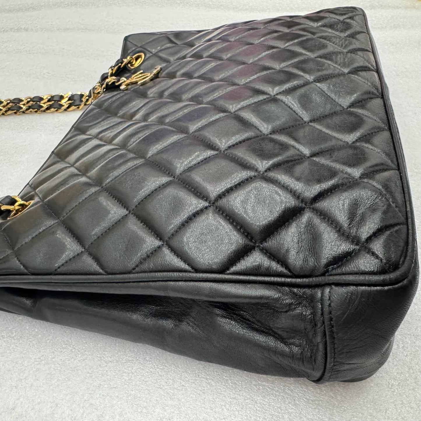 Chanel Black CoCo Zipper Lambskin Tote/Shoulder Bag
