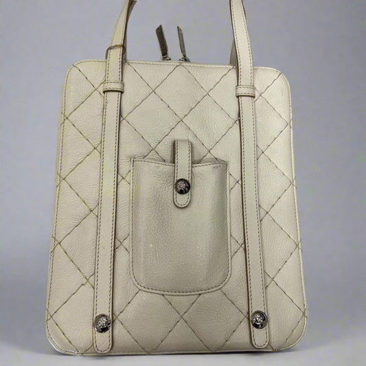 CHANEL White Caviar Leather ipad Case