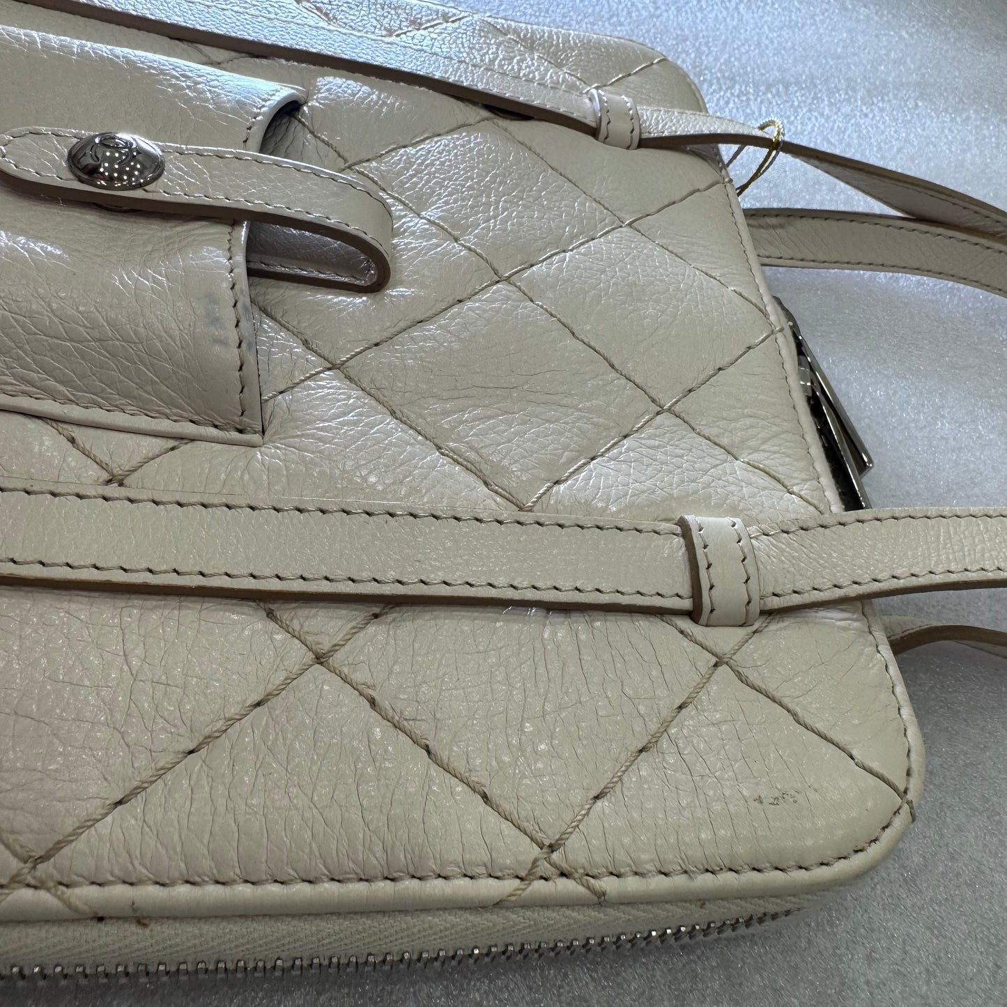 CHANEL White Caviar Leather ipad Case