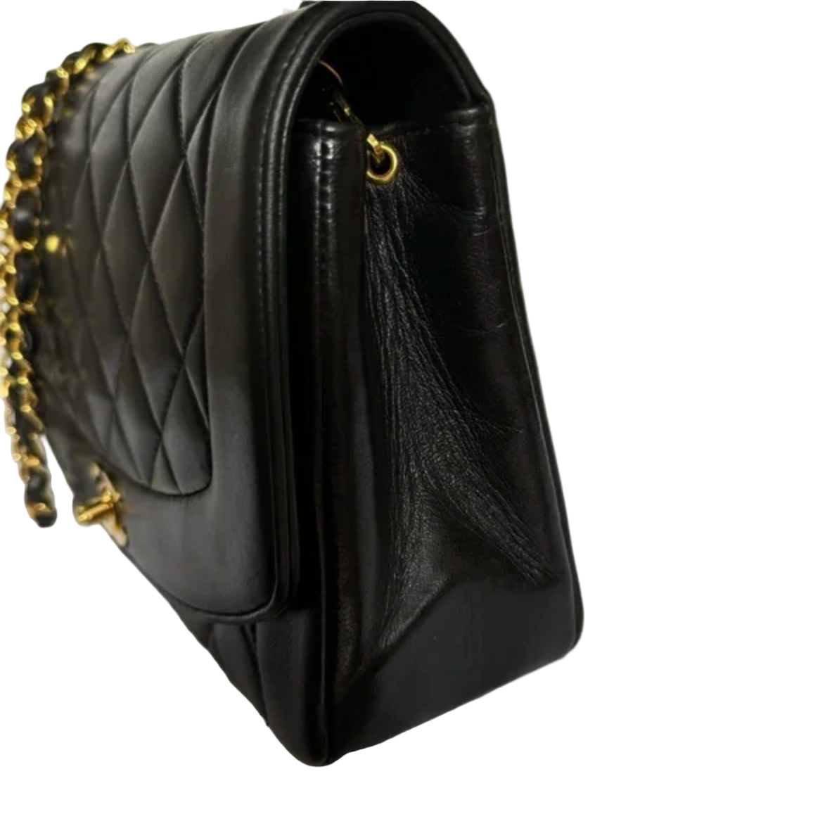 CHANEL Quilted Matelasse Diana 25 Lambskin Crossbody Bag