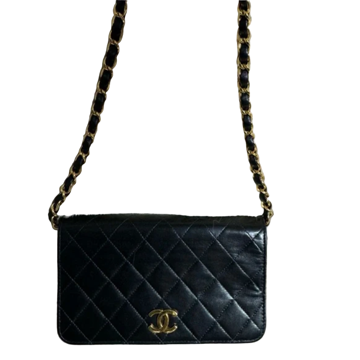 CHANEL Black Quilted Lambskin MINI Single Flap Crossbody / Shoulder Bag
