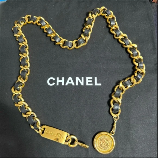 Authentic CHANEL gold toned belt