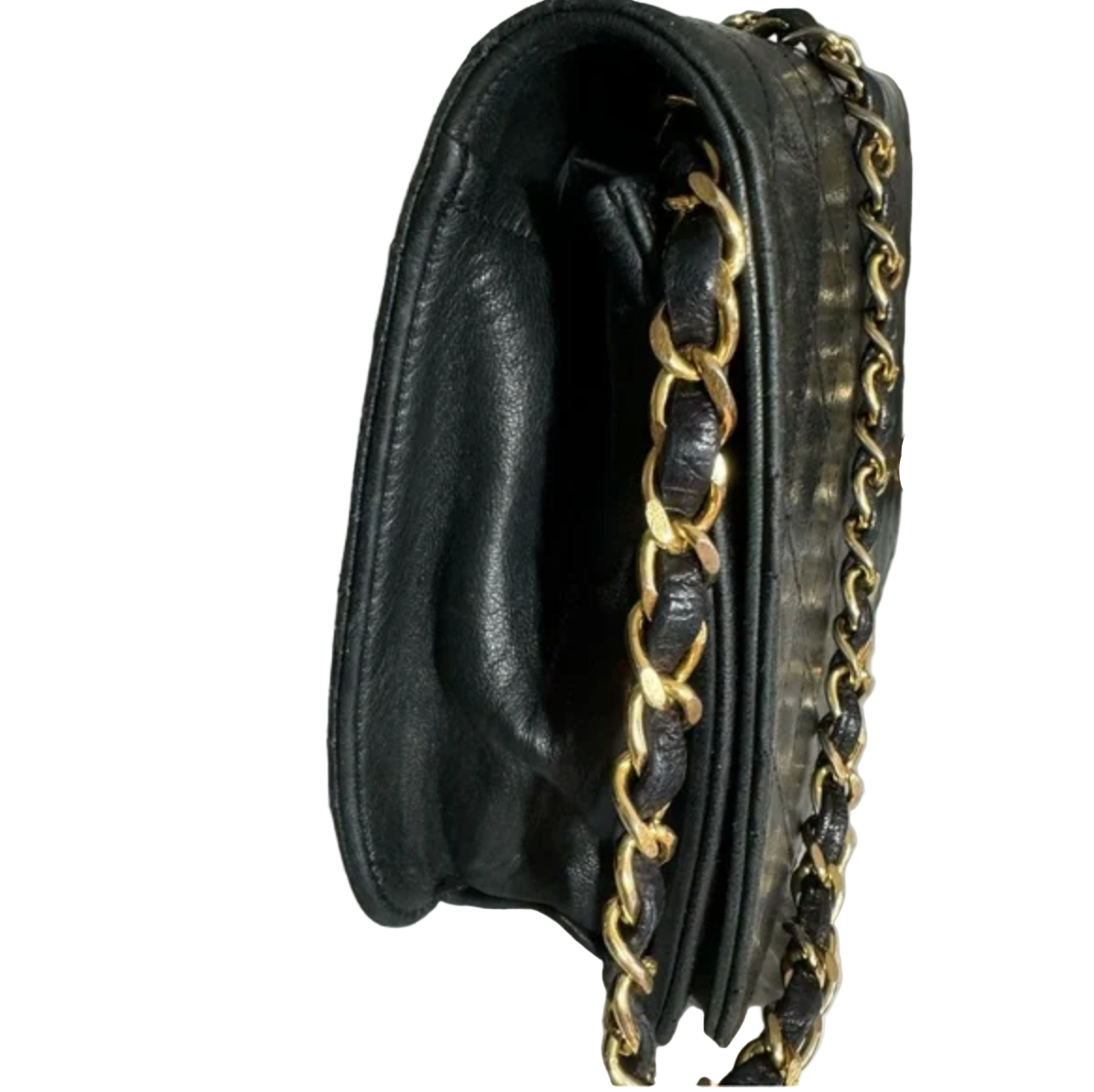 CHANEL Black Vintage CC Small Lambskin Single Flap Shoulder Bag
