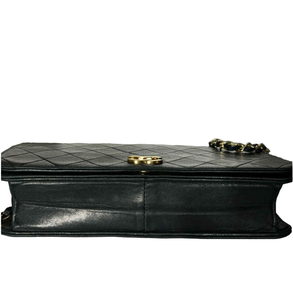 CHANEL Black Vintage CC Small Lambskin Single Flap Shoulder Bag